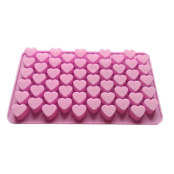 Moldes de silicona diy corazón, moldes de fondant, para hielo, chocolate, caramelo, Fabricación artesanal de resina uv y resina epoxi., 55 cavidades, rosa perla, 189x110x12mm, diámetro interior: 16 mm