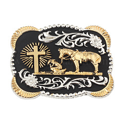 Пряжки из сплава с крестом и библейской пряжкой, застежка на пояс, золотые, 75x96 мм