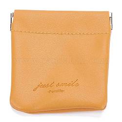 PU Imitation Leather Women's Bags, Square, Orange, 8x8cm