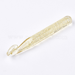 Ganchos de ganchillo de plástico, vara de oro pálido, 152x18mm, pin: 18 mm