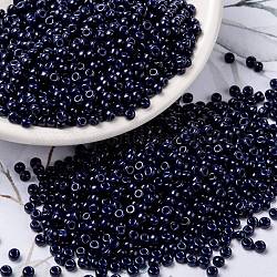 Miyuki runde Rocailles Perlen, japanische Saatperlen, 8/0, (rr4494) duracoat gefärbt undurchsichtiges Indigo Marineblau, 3 mm, Bohrung: 1 mm, ca. 422~455 Stk. / 10 g