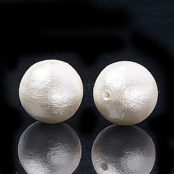 Perle di cotone compresso perle, ecologico, tinto, tondo, bianco, 14~14.5mm, Foro: 1.5 mm