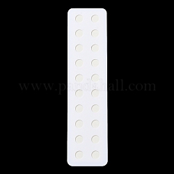 Tablero de exhibición de perlas acrílicas de 20 orificio, tablero de pasta de cuentas sueltas, con adhesivo en la espalda, blanco, Rectángulo, 20x4.95x0.1 cm, tamaño interior: 1 cm de diámetro