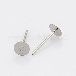 304 Stainless Steel Stud Earring Findings, Stainless Steel Color, 12x4mm, Pin: 0.7mm