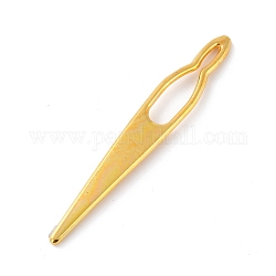 Rastas de hierro herramienta de aguja de interbloqueo, herramienta de ganchillo sisterlock, dorado, 59x8.5x1.8mm, agujero: 5x23 mm