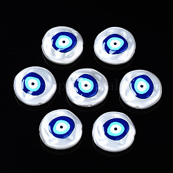 Perles d'imitation en plastique ABS imprimées 3d, mauvais œil, colorées, 18x5.5mm, Trou: 0.8~1.2mm
