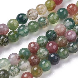 Chapelets de perle en agate indienne naturelle, ronde, 2mm, Trou: 0.8mm, Environ 184 pcs/chapelet, 16 pouce
