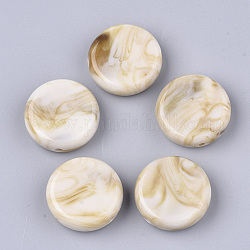 Perles acryliques, style de pierres fines imitation, plat rond, linge, 28.5x10mm, Trou: 2.5mm