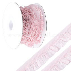 Cordón elástico chinlon plano de 10 yarda, cordón elástico plisado para hacer joyas, Accesorios de la ropa, rosa, 5/8 pulgada (15 mm)