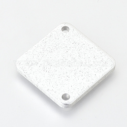 環境に優しいアルミニウムリンクコネクター  レーザーカットリンク  菱形  銀  33x33x2~2.5mm  穴：2mm