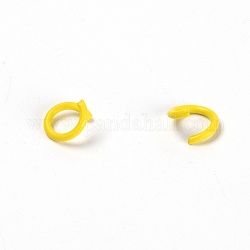 Открытые прыжковые кольца из окрашенного металла для выпечки, желтые, 8x1.2 мм, внутренний диаметр: 5.6 мм, около 100 шт / упаковка