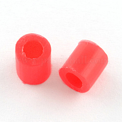 Recharges de perles à repasser en PE, Tube, rouge, 3~3.3x2.5~2.6mm