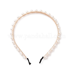 Bandes de cheveux en perles d'imitation en plastique, Bandes de cheveux de mariée accessoires de cheveux de mariage pour femmes filles, blanc, 140mm