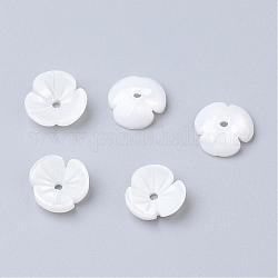 Shell perle naturali di acqua dolce, fiore, 9~10x10x3mm, Foro: 1.5 mm