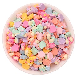 Undurchsichtige Decoden-Cabochons aus Kunstharzimitat für Lebensmittel, Cupcake, Mischfarbe, 12x10x5.5 mm