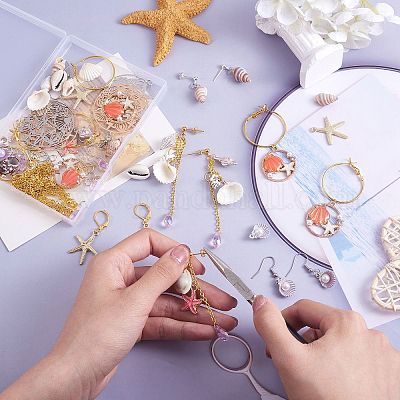 Набор для изготовления сережек из натуральных ракушек своими руками DIY-SZ0009-72-1
