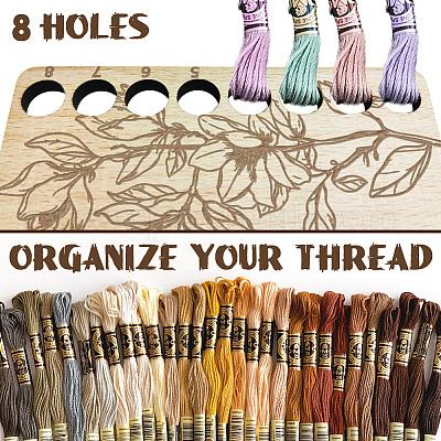 8-позиционные деревянные лотки для хранения ниток для вышивания TOOL-WH0056-027-1