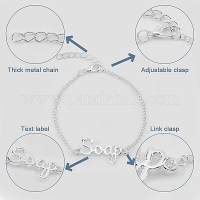 8шт. набор из 2 браслетов из сплава со словами «лосьон и мыло» BJEW-OC0001-07S-1