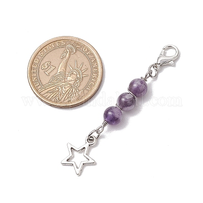 10 шт. круглые подвески из натуральных и синтетических драгоценных камней HJEW-JM03102-1