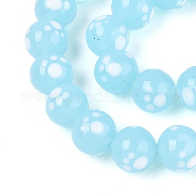 Бусы лэмпворк ручной работы LAMP-N028-21F-1