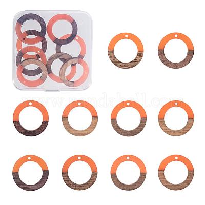 Подвески из смолы и дерева&nbsp;RESI-OL0001-10D-1