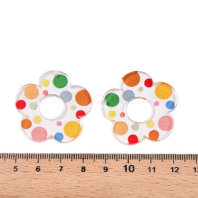 Акриловые подвески с цветочным принтом OACR-T028-06I-1