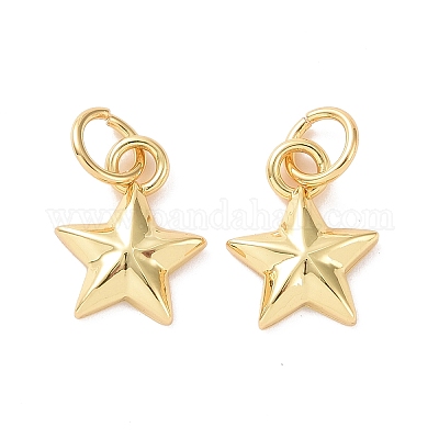 Подвеска в виде звезды из латуни со стразами KK-G435-20G-1