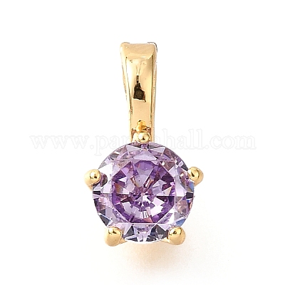 Латунные микро проложить кубического циркония подвески KK-D356-05F-G-1