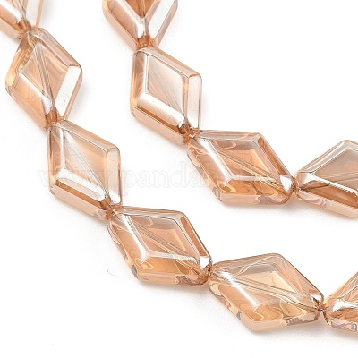 Стеклянные бусины с гальваническим покрытием &nbsp;EGLA-B010-01A-PL01-1