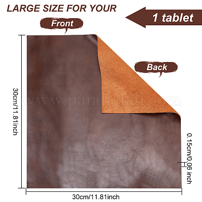 Wholesale OLYCRAFT 11.8x11.8 Leather Sheets Tooling Leather Square  Cowhide Leather Sheets for Crafts Genuine Leather 1.5mm Thick for Crafts  Tooling Sewing Hobby Wallet Workshop - Coconut Brown 