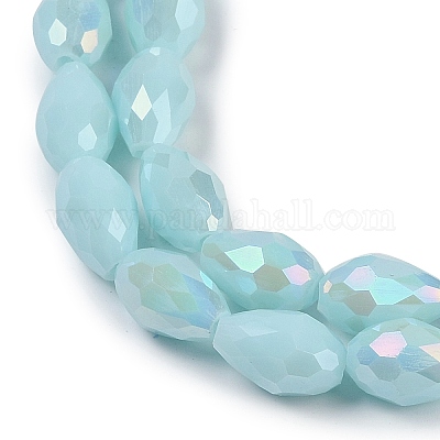 Непрозрачные однотонные гальванические стеклянные бусины EGLA-N013-P8mm-B11-1