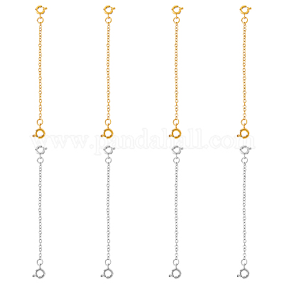 Wholesale SUPERFINDINGS 8Pcs 2 Colors Necklace Extenders 6.6cm 304  Stainless Steel Extender Chain with Spring Ring Clasps Jewelry Extenders  with Lobster Clasps and Closures for Jewelry Making 