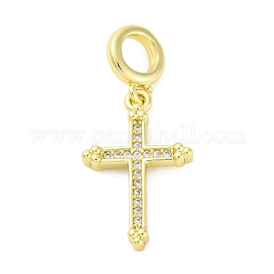 Латунь микропейв кубический цирконий европейские подвески с подвесками KK-D325-16G-1