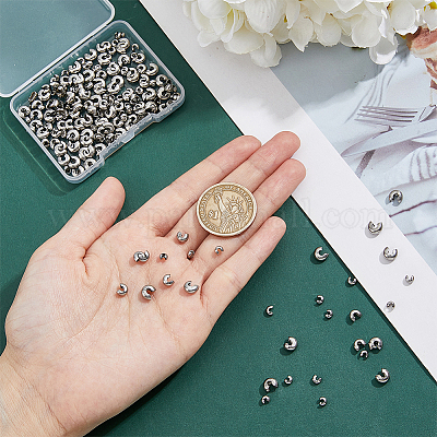 240 шт. 4 крышки для обжимных бусин из нержавеющей стали 304 STAS-DC0015-59-1