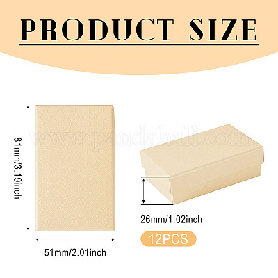 Прямоугольная картонная бумажная шкатулка для драгоценностей CON-TAC0015-01B-1