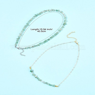 Ожерелья из бисера с натуральным красным авантюрином NJEW-FS00013-1