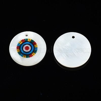 Подвески с пресноводными ракушками с принтом SHEL-T009-20B-1