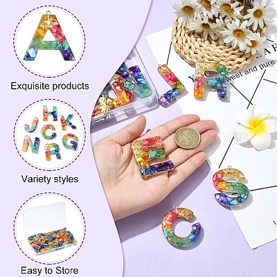 26шт 26 стиля прозрачные подвески из эпоксидной смолы CRES-YW0002-28F-1