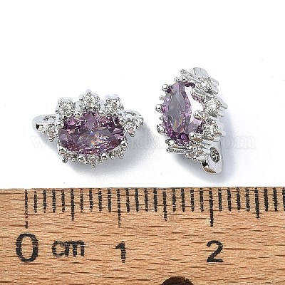 Латунные многорядные звенья с темной орхидеей и кубическим цирконием FIND-Z029-11B-1