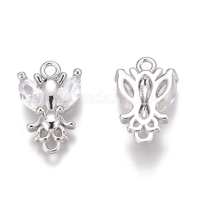 Латунные микропаве прозрачные кубические циркониевые подвески ZIRC-O035-24P-1