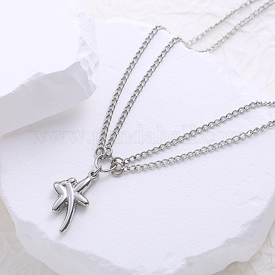 Двухслойные ожерелья из нержавеющей стали с подвеской в виде стрекозы для женщин SH1141-1