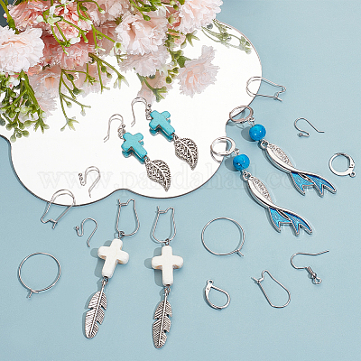 120 шт. 6 стиля фурнитуры для сережек из хирургической нержавеющей стали 304 и 316 DIY-BBC0001-75-1