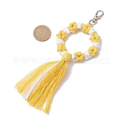 Цветок ручной работы макраме хлопковые нитки подвесные украшения HJEW-JM02614-1