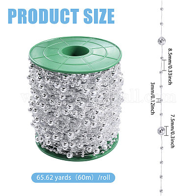 Пластиковые цепочки из искусственного жемчуга KY-WH0051-25C-1