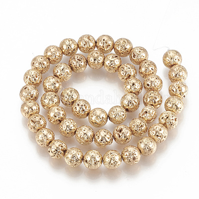 Гальванические бусины из натуральной лавы G-T061-55B-8mm-1