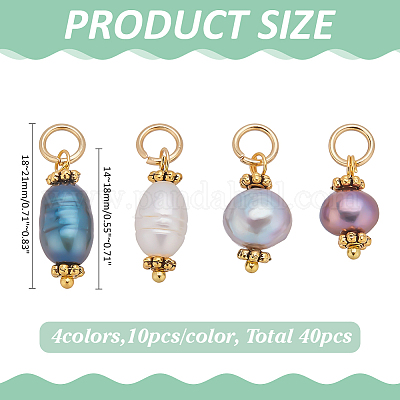 40шт. Подвеска из натурального культивированного пресноводного жемчуга в 4 стилях&nbsp;PALLOY-WR00023-1