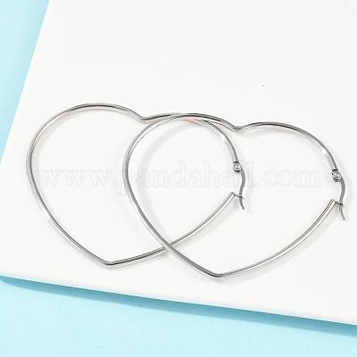 Серьги-кольца из нержавеющей стали 201 X-EJEW-A052-11B-1