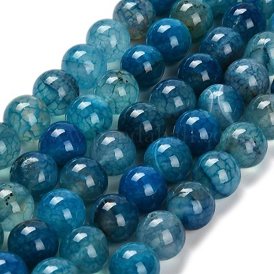 Окрашенные естественный агат бисер пряди G-G203-10I-12mm-1