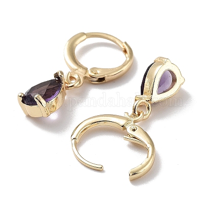 Серьги-кольца из настоящей позолоченной латуни 18 карат EJEW-L269-045G-02-1