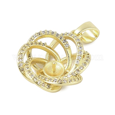 Латунные микро-паве прозрачные кубические цирконии европейские подвески-шармы KK-K297-54G-1